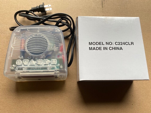 GPX C224CLR Clock Radio Prison Jail Issue Clear See Through AM/FM (NEW)