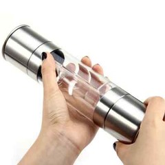 2PCS Premium Stainless Steel Salt and Pepper Grinder Shaker Mill Glass Bottle