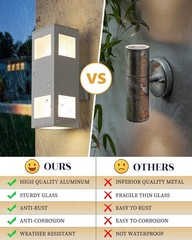 harriet Porch Lights Outdoor Modern – IP64 13inch (2 lamps), White/Modern 2