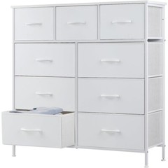 Dresser for Bedroom with 9 Drawers Chest Tower Bins TV Stand Organizer Storage