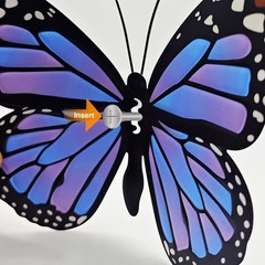 Metal Butterfly Outdoor Decor Wall Art 9.8 in 4 Pack Colorful