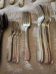 Wm A Rogers 72pc Nickel Silver Japan Flatware Wheat/Feather pattern Nakazato