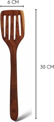 3 PC Indian Neem Wood Ladle, Spatula, Fork, Naturally Non Stick, 12″, Handcarved