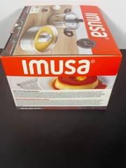IMUSA 8in Small Aluminum Flan Double Boiler Baño Maria with Lid, 3Qt Dessert …