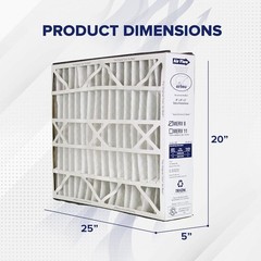 255649-102 Air Bear 20 x 25 x 5 Inch MERV 8 High Performance Air Purifier Filter