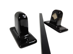 Black Ceramic Towel Bar Rod Rack Post Holder Brackets Tile In Mid Century Modern