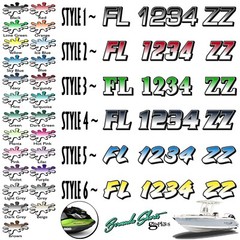 Boat Registration Numbers & Letters 2 Pack Custom 3″ Boat & Jetski Stickers X2GR