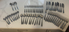 58 Oneida Memphis Stainless Flatware Set Daisy Floral Neck Pattern Made In China
