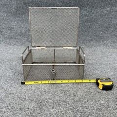 Stainless Steel Mesh Rectangular Washing Basket, 9” L x 7” W x 3.25” H New Other