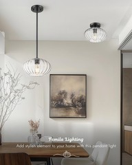 Vintage Style 10.3in Glass Dome Pendant Light Brushed Gold Matte Black (1pc)