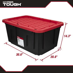 Hyper Tough 27 Gallon Snap Lid Plastic Storage Bin Container pack of 2 Free Ship