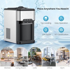 3-in-1 Water Cooler Dispenser with Built-in Ice Maker w/ 3 Temperature Settings