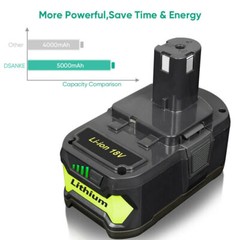 NEW For RYOBI 18V 5.0Ah P108 High Capacity Battery 18Volt Lithium-Ion One Plus