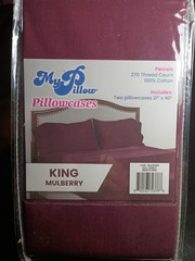 MyPillow Percale Pillowcases Set of 2 King Size MULBERRY Color My Pillow New