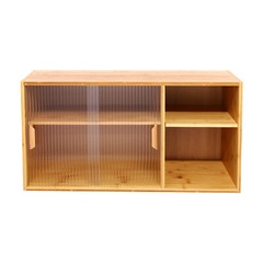 Kitchen Pantry Cabinet, Wall Mount or Countertop Sideboard with Glass Doors,