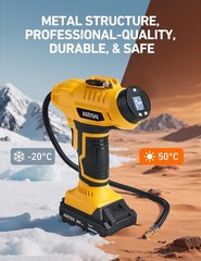 YELLOW AstroAI Cordless Tire Inflator Air Compressor 20V Rechargeable Portable