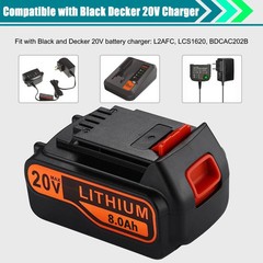 2Pack LB2X4020 20V 8.0AH Lithium Battery for Black Decker 20 Volt LBX20 LBXR20