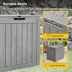 EAST OAK OUTDOOR STORAGE BOX 31 GALLON DECK BOX USE EO-DB22013 – GRAY