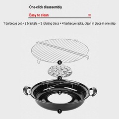 Grill Pan with Revolving BBQ Plate disc Asador Griddle Pan for Gas Stove Top