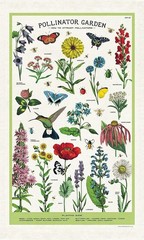 Cavallini & Co. Pollinator Garden Vintage Tea Towel 100% Natural Cotton NEW!!!