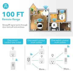 HBN Remote Control Outlet with 100FT RF Signal, Wireless On Off Switch Plug
