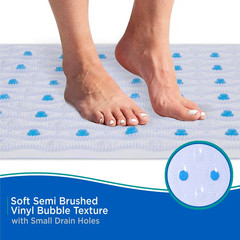 15.5 In. W X 27.5 In. L Vinyl Semi-Brushed Inside-The-Tub Bath Mat in Clear/Blue