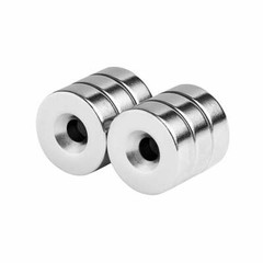 3/4 x 1/4 Inch Neodymium Rare Earth Countersunk Ring Magnets N52 (6 Pack)
