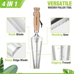WORKPRO 12.5″ Weeder Puller Tool 4-in-1 Garden Trowel Hori Hori Garden Knife NEW