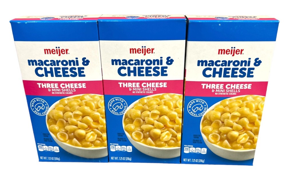 Meijer Three Cheese Macaroni and Cheese Dinner 7.25 oz ( 3 Boxes )