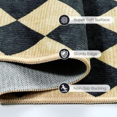 Elegant 2×6 Diamond Checkered Runner Rug – Machine Washable & Non-Slip
