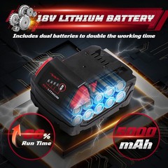 2PACK 5.0AH For Milwaukee for M18 Lithium 18V Li-Ion Extended 48-11-1850 Battery