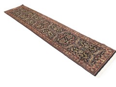 Agra Jaipur 3X12 Oriental Runner Rug Wool Hand-knotted Floral Hallway Carpet