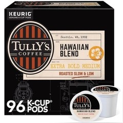 Tully’s Coffee Hawaiian Blend, Keurig K-Cup Pods, Dark Roast Coffee, 96 Count