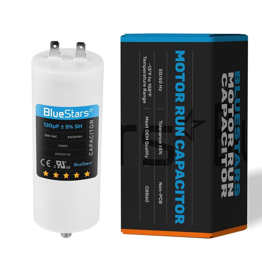 [2025 Upgraded] BlueStars 120 uF MFD 250 VAC Volts CBB60 50/60Hz Run…