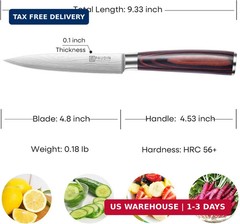 PAUDIN Utility Knife, 5 Inch Chef Knife, Ultra Sharp High Carbon Stainless Steel