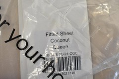 HOMMEY Queen Fitted Sheet Beige Coconut Contemporary Adults Biodegradable Bag