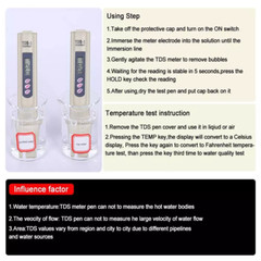 Handheld Water Quality Hardness Purity Digital LCD Meter 0-9990 PPM TDS TDS-3