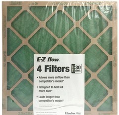 AAF Flanders 4 Pack 20″ x 20″ x 1″ Nested Fiberglass MERV 1 Air Filter.
