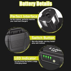 2 Pack 18V 8.0Ah Battery & Dual Charger Kit for Ryobi 18 Volt One+ Batteries