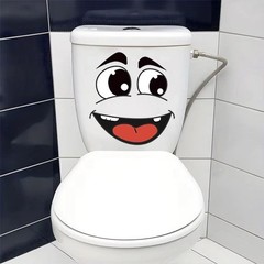 4Sheets Cartoon Face Stickers Self Adhesive Removable Funny Wall Trash Can Decor