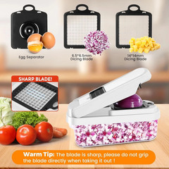 15-in-1 Vegetable Chopper Onion Dicer Fruit Cutter Mandoline Slicer Kitchen Food