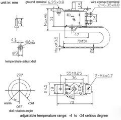 Fridge Freezer Thermostat Refrigerator Cold Temperature Control Universal WPF-20