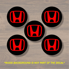 Honda Wheel Center Cap Overlay x5, Vinyl Decal Sticker