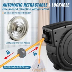 45ft 12AW 15-1875W Cord Reel 180° Swivel