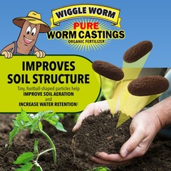 Wiggle Worm Soil Builder Earthworm Castings Organic Fertilizer, 15 lb.