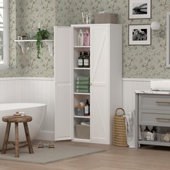 71″ Kitchen Pantry Storage Cabinet, Metal Storage Cabinet with Doors and Shelves