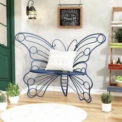 Butterfly Garden Bench Seat Outdoor Yard Path Patio Porch Deck Furniture Navy