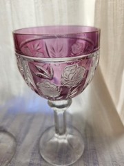 Anna Hutte Echt Bleikristall Red, Purple, Green Wine Water Goblets Set 3