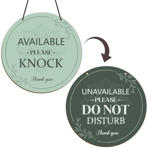 Do Not Disturb Door Hanger Sign – Available Please Knock Sign Double Green