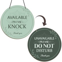 Do Not Disturb Door Hanger Sign – Available Please Knock Sign Double Green
